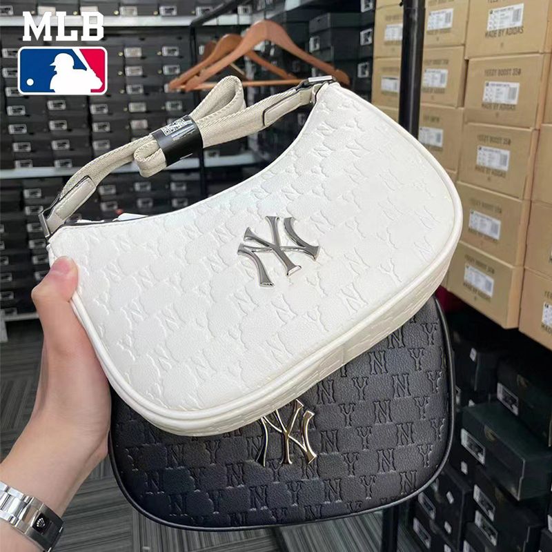 MLB bag NY handbag PU shoulder bag Underarm bag Ny bag MONOGRAM EMBOSSED HOBO BAG